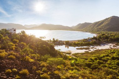 Güzel Baja California manzaraları, Meksika. Seyahat arkaplanı, kavram