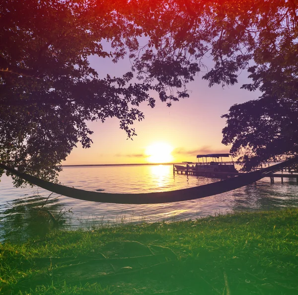 Jezero na sunset — Stock fotografie