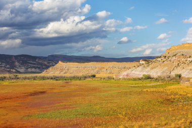 Amerikan peyzajları- çayır ve kayalıklar, Utah, ABD.