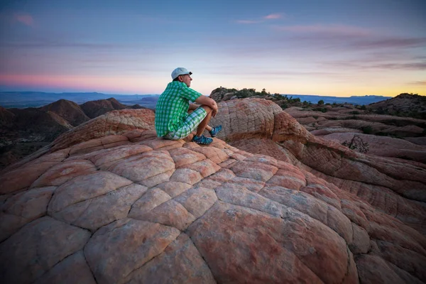 Caminata Las Montañas Utah Senderismo Paisajes Naturales Inusuales Formas Fantásticas — Foto de Stock