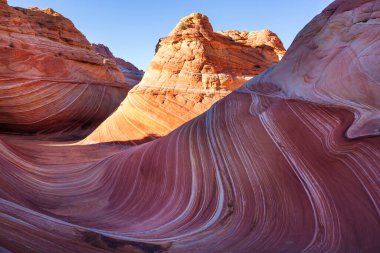 The Wave, Arizona, Vermillion Cliffs, Paria Canyon State Park, ABD. İnanılmaz doğal bir geçmiş.