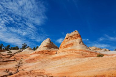 Utah, ABD 'de kumtaşı oluşumları. Güzel Alışılmadık manzaralar.