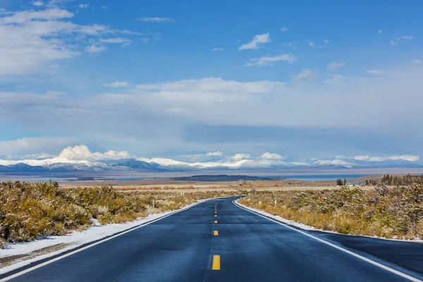 Strada Montagna Nel Paesaggio Invernale Sierra Nevada California Stati Uniti — Foto Stock