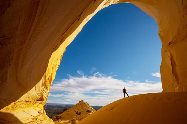 Vandrare Great Chamber Grotto Utah Usa Resor Och Resor — Stockfoto