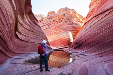The Wave, Arizona, Vermillion Cliffs, Paria Canyon State Park, ABD. İnanılmaz doğal bir geçmiş.