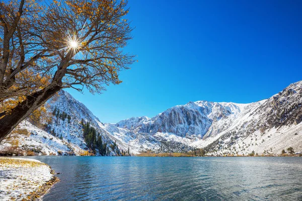 Vacker Naturscen Tidiga Vinterberg Sierra Nevada Landskap Usa Kalifornien Resor — Stockfoto
