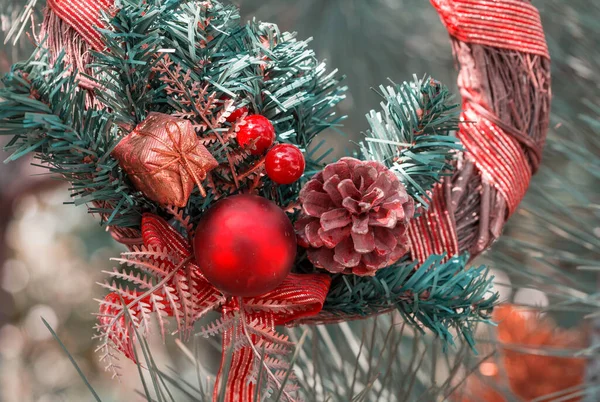 Hermosa Decoración Tradicional Navidad Primer Plano — Foto de Stock