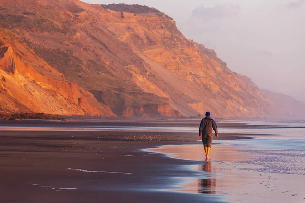 Nádherná Krajina Ocean Beach Nový Zéland Inspirující Přírodní Cestovní Pozadí — Stock fotografie