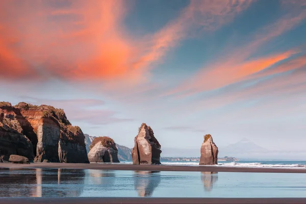 Nádherná Krajina Ocean Beach Nový Zéland Inspirující Přírodní Cestovní Pozadí — Stock fotografie