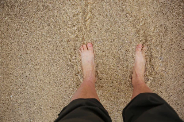Feet Sandy Beach — Zdjęcie stockowe