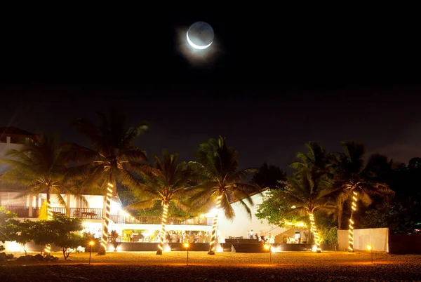 Escena Nocturna Playa Tropical —  Fotos de Stock