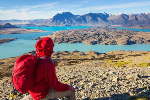 Turistika Patagonských Horách Argentina — Stock fotografie