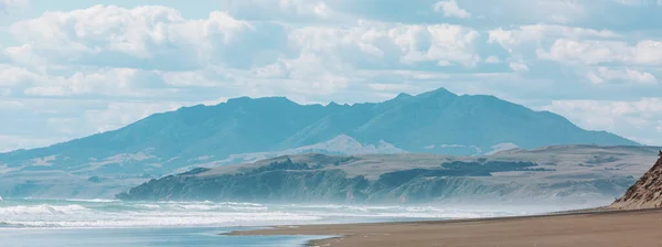 Piękne Krajobrazy Ocean Beach Nowa Zelandia Inspirujące Środowisko Naturalne Podróże — Zdjęcie stockowe