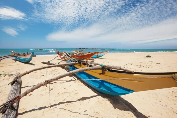 Barco Pesca Playa Sri Lanka —  Fotos de Stock