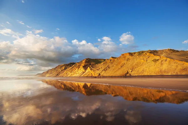 Piękne Krajobrazy Ocean Beach Nowa Zelandia Inspirujące Środowisko Naturalne Podróże — Zdjęcie stockowe