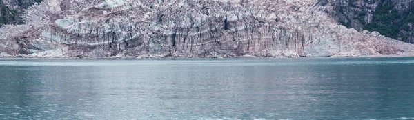 Glaciärer Alaska Molnigt Väder Fantastiska Panorama Berg Landskap — Stockfoto