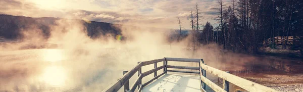 Gorące Źródła Mamuta Yellowstone Usa — Zdjęcie stockowe