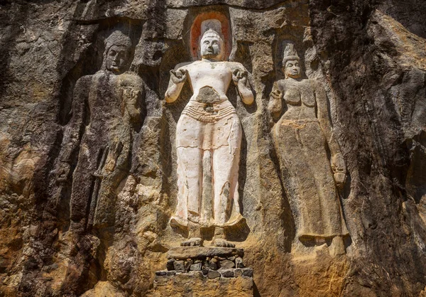 Faragott Buddhista Szoborszikla Buduruvagalában Unesco Világörökség Része Srí Lanka Dél — Stock Fotó