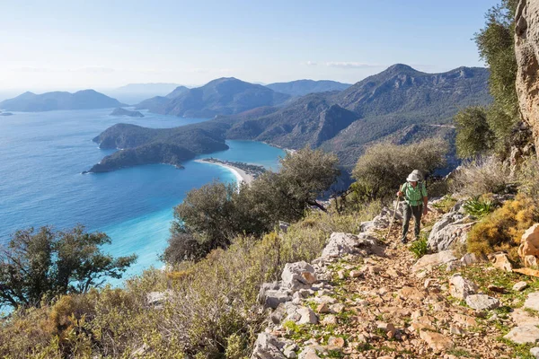 Krásné Přírodní Krajiny Tureckých Horách Lycijská Cesta Známá Mezi Turisty — Stock fotografie