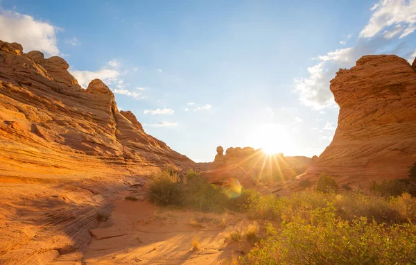 Formaciones Arenisca Utah Hermosos Paisajes Inusuales —  Fotos de Stock