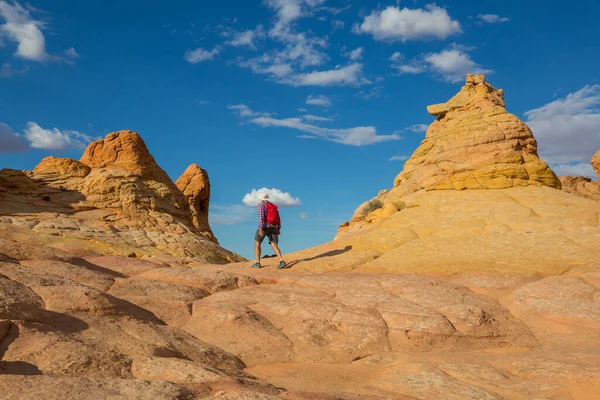 Wanderung Den Bergen Von Utah Wandern Ungewöhnlichen Naturlandschaften Fantastische Formen — Stockfoto