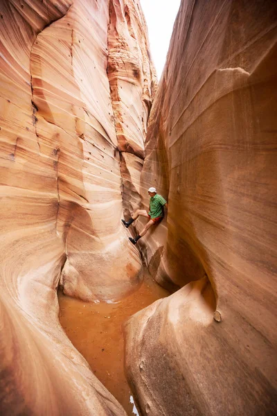 Slot Canyon Grand Staircase Escalante Nationalpark Utah Usa Ungewöhnlich Bunte — Stockfoto