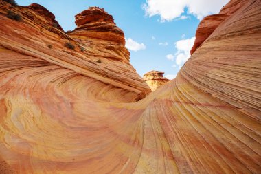 The Wave, Arizona, Vermillion Cliffs, Paria Canyon State Park, ABD. İnanılmaz doğal bir geçmiş.