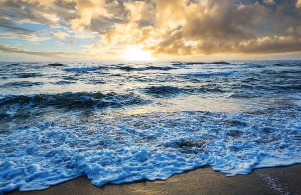 Cênico Pôr Sol Colorido Costa Mar Bom Para Papel Parede — Fotografia de Stock