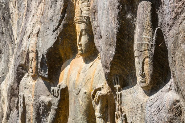 Escultura Budista Tallada Buduruvagala Patrimonio Humanidad Por Unesco Sri Lanka — Foto de Stock