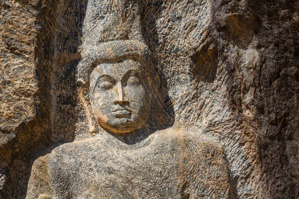 Gesneden Boeddhistische Beeldhouwsteen Buduruvagala Unesco World Heritage Site Sri Lanka — Stockfoto