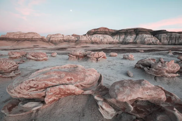 Ovanliga Ökenlandskap Bisti Badlands Zin Vildmarksområde New Mexico Usa — Stockfoto