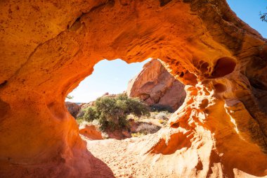 Utah, ABD 'de kumtaşı oluşumları. Güzel Alışılmadık manzaralar.