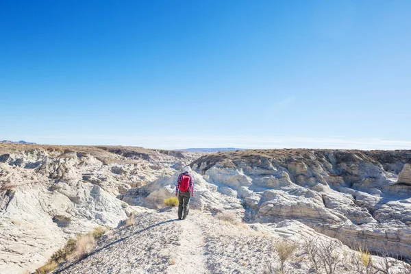 Wandelen Utah Bergen Wandelen Ongewone Natuurlijke Landschappen Fantastische Vormen Zandsteen — Stockfoto