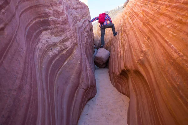 Slot Canyon Grand Staircase Escalante Nationalpark Utah Usa Ungewöhnlich Bunte — Stockfoto