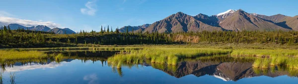 アラスカ州のツンドラにあるセレニティ湖 — ストック写真