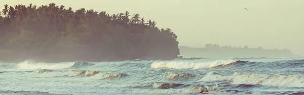 Costa Oceano Após Pôr Sol Filtro Instagram — Fotografia de Stock