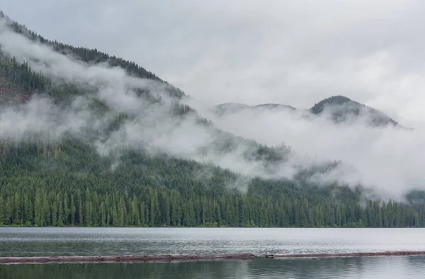 Escena Serena Junto Lago Montaña Canadá Atardecer —  Fotos de Stock