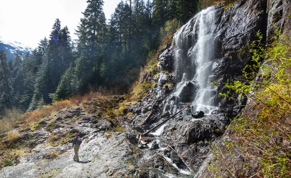 Wandelaar Canadese Bergen Wandelen Populaire Recreatie Activiteit Noord Amerika Zijn — Stockfoto