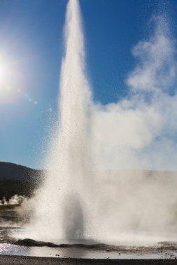 Yellowstone Ulusal Parkı 'nda eski sadık gayzer patlaması, ABD