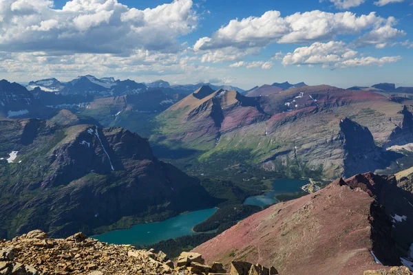 Γραφικές Βραχώδεις Κορυφές Του Εθνικού Πάρκου Παγετώνα Μοντάνα Ηπα Όμορφα — Φωτογραφία Αρχείου