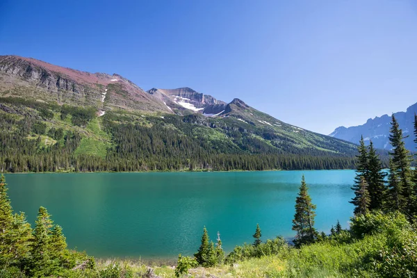 Picturesque Rocky Peaks Glacier National Park Montana Usa Прекрасні Природні — стокове фото