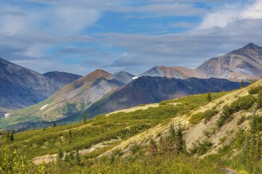 Mountains landscapes above Arctic circle along Dempster highway, Canada