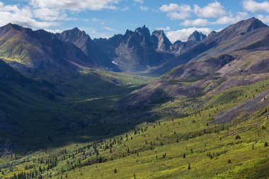 Mountains landscapes above Arctic circle along Dempster highway, Canada