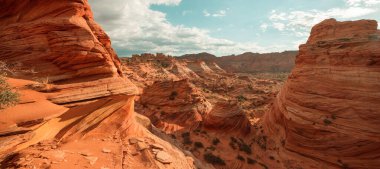 Utah, ABD 'de kumtaşı oluşumları. Güzel Alışılmadık manzaralar.