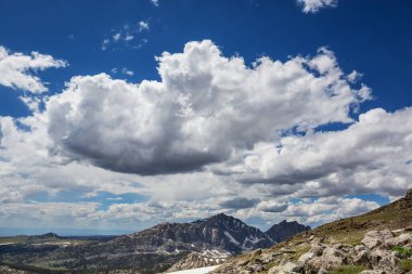 Hike in Wind River Range in Wyoming, USA. Summer season.