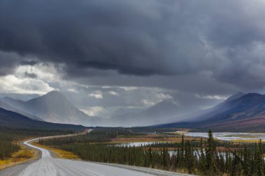 Dalton Highway in Alaska in the autumn season