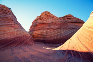 The Wave, Arizona, Vermillion Cliffs, Paria Canyon State Park, ABD. İnanılmaz doğal bir geçmiş.