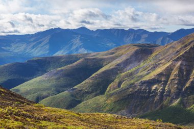 Tundra landscapes above Arctic circle along Dempster highway, Canada