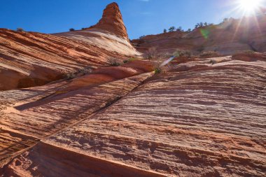 Utah, ABD 'de kumtaşı oluşumları. Güzel Alışılmadık manzaralar.