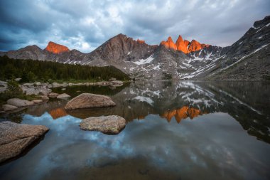 Hike in Wind River Range in Wyoming, USA. Summer season.